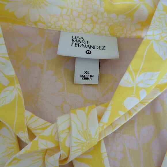 Lisa Marie Fernandez for Target Casual Dress Size XL Womens Yellow Floral Daisy - Picture 4 of 7